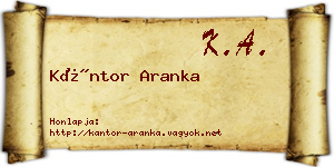 Kántor Aranka névjegykártya