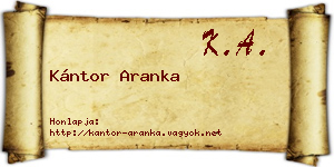 Kántor Aranka névjegykártya