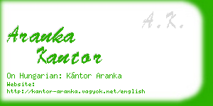 aranka kantor business card